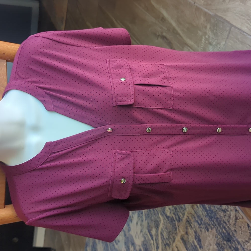Maroon polka dot blouse